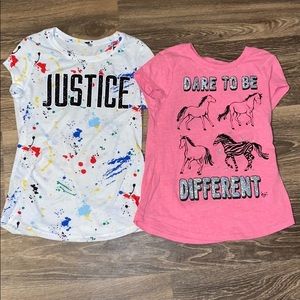 Justice size 7 Glittery T-shirts